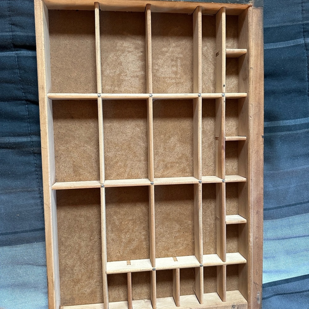Vintage Letter Press Drawer / Display Shelf for Miniatures  / Shadow box
